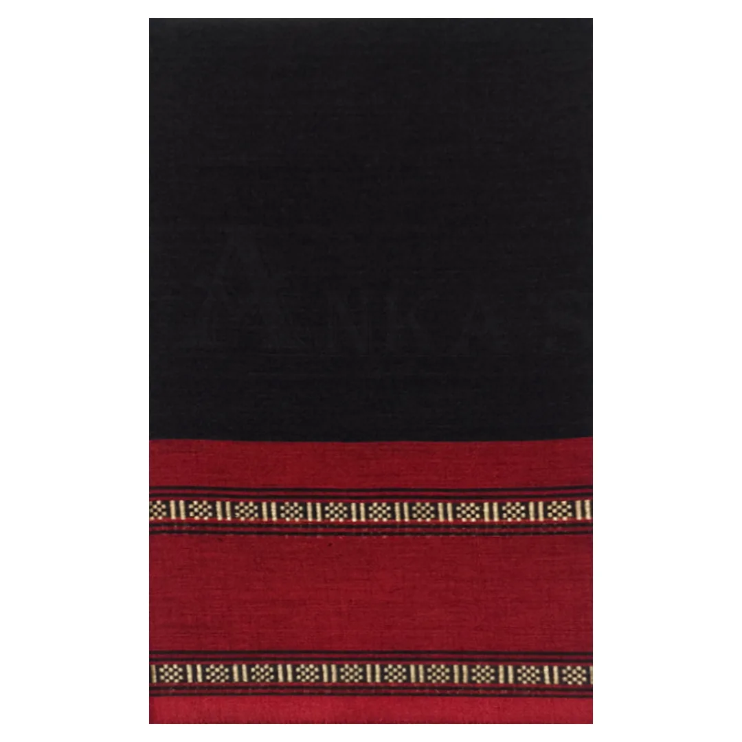 Classical Dance Practice Saree(Black With Red And White Rudhraksha) Classical Dance Practice Saree(Black With Red And White Rudhraksha)