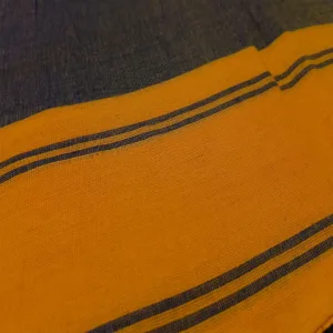 Classical Dance Practice Saree(Cross Navy Blue With Gold Plain)