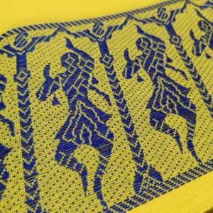 Classical Dance Practice Saree(Lemon With Blue Doll)